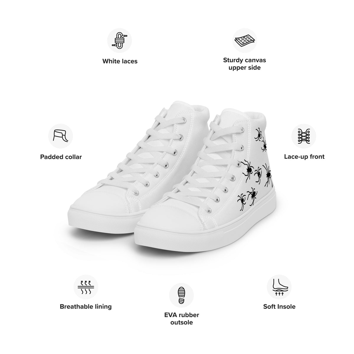 Product mockup Men’s high top canvas shoes