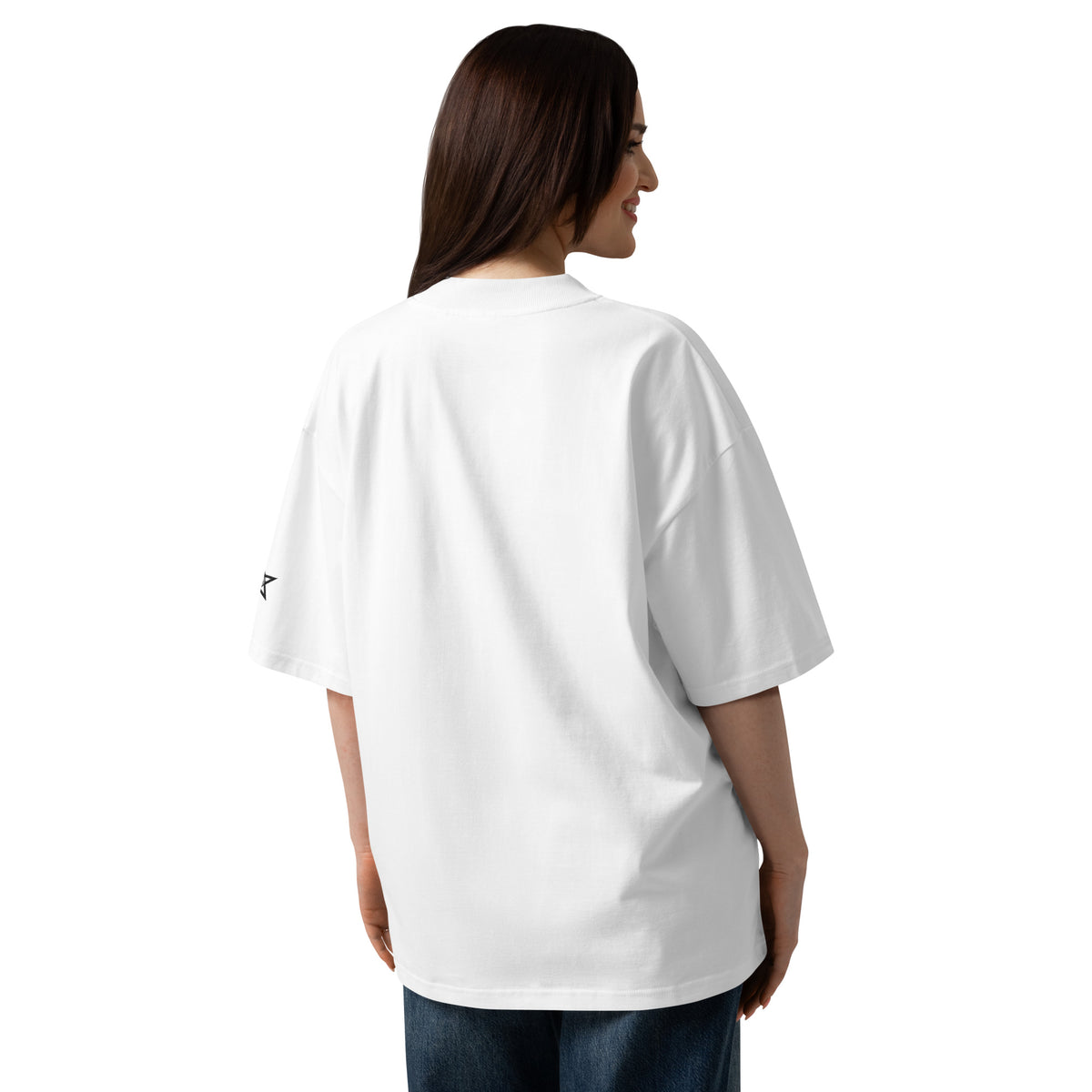 Product mockup organic oversized high neck t-shirt