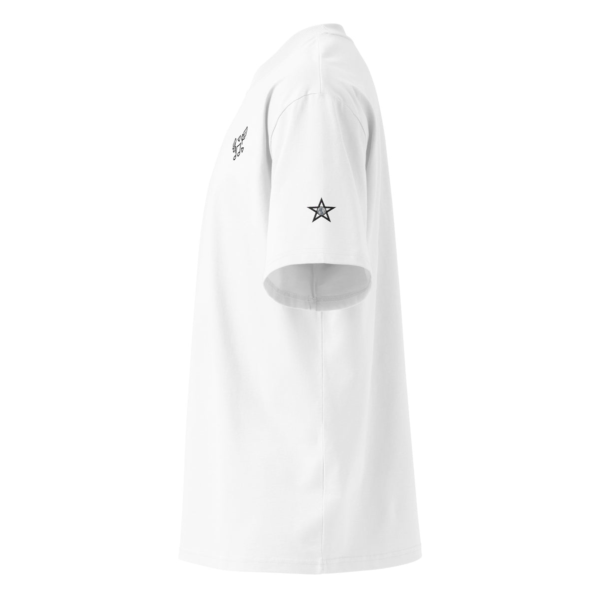 Product mockup organic oversized high neck t-shirt